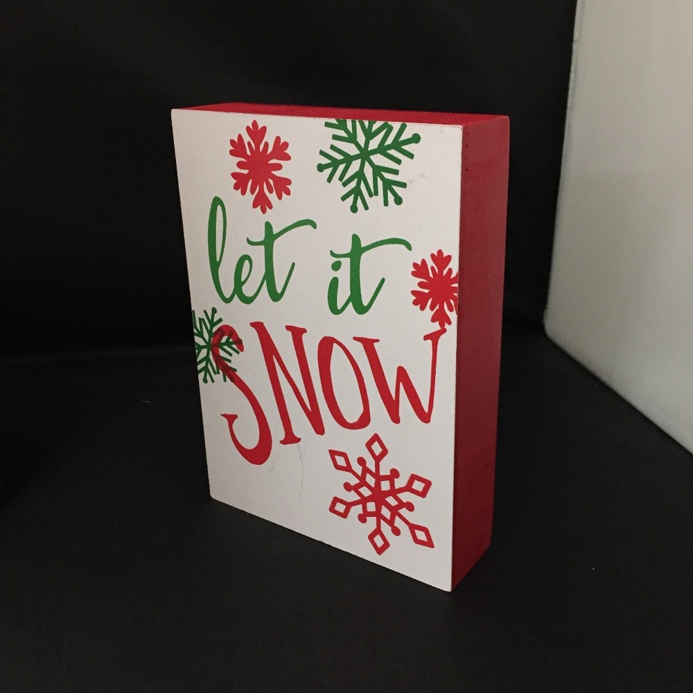 Wall Art Wooden Picture “Let it Snow”